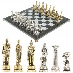 Шахматы &amp;quot;Атлас&amp;quot; доска 44х44 см из мрамора фигуры металлические