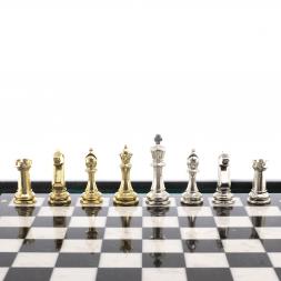 Шахматы из камня &amp;quot;Стаунтон&amp;quot; доска 47х47 см фигуры металлические