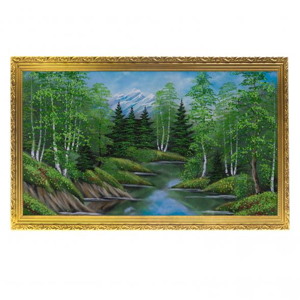 Картина &amp;quot;Летний пейзаж&amp;quot; багет 68х108 см, каменная крошка 124760