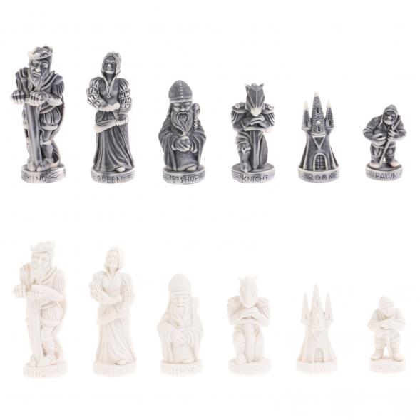 Шахматы &amp;quot;Средневековье&amp;quot; доска 40х40 см из серого мрамора и змеевика 126492