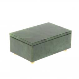 Шкатулка из нефрита на бронзовых ножках 11х7х4,8 см