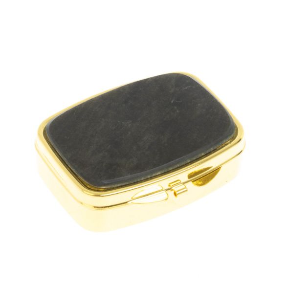Таблетница на 2 отделения камень золотистый обсидиан цвет золото 127973