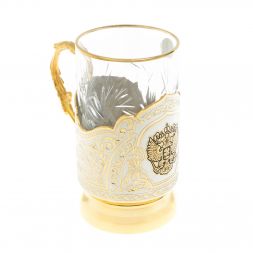 Чайная пара "Герб России" с чернением 260 мл Златоуст