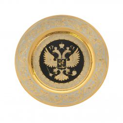 Чайная пара "Герб России" с чернением 260 мл Златоуст