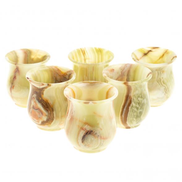 Набор стаканов из оникса в футляре 6,1х7 см (2,5х3) 110 мл 6 шт 121932