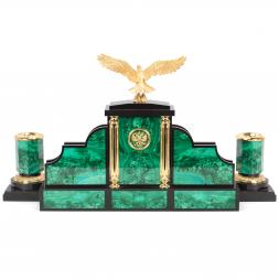 Настольный набор "Президент" камень малахит