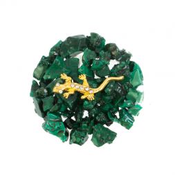 Магнит &amp;quot;Малахит&amp;quot; ящерица на малахите 5х5х1 см