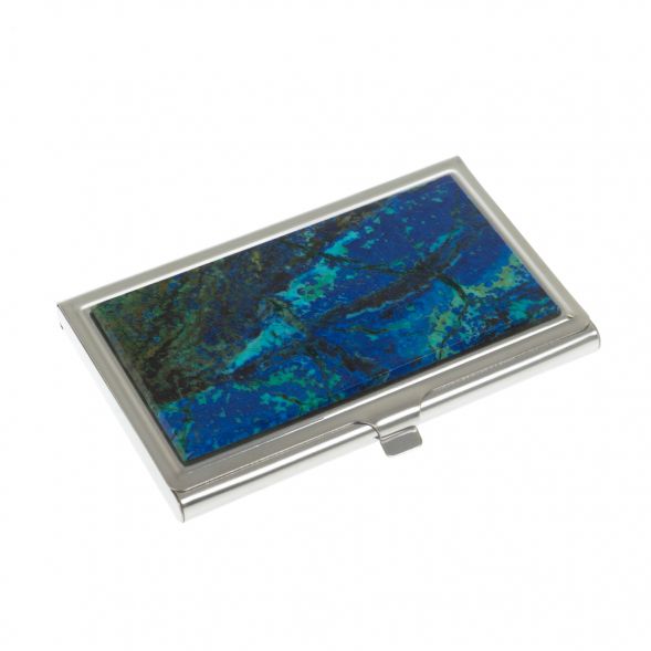 Карманная визитница камень азурит 129111