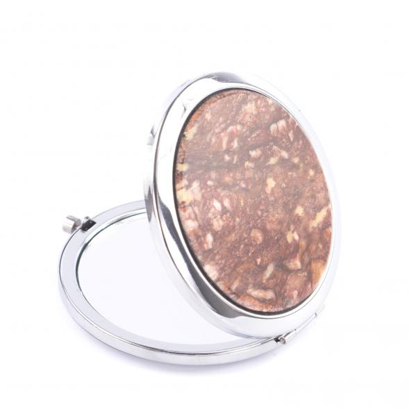 Зеркало карманное круглое из авантюрина цвет серебро 121288