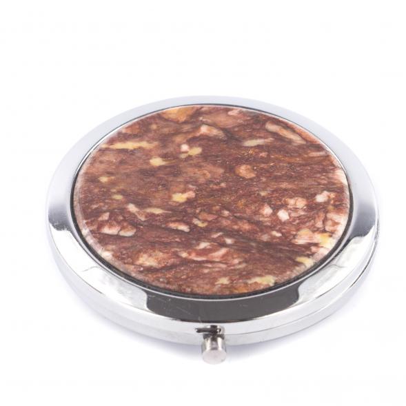 Зеркало карманное круглое из авантюрина цвет серебро 121288