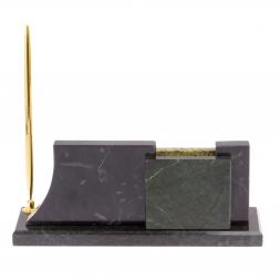 Визитница с часами "Силуэт" светло-зеленый змеевик