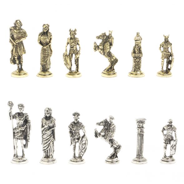 Шахматы &amp;quot;Галлы и Римляне&amp;quot; доска 36х36 см черно-белая мрамор змеевик 127268