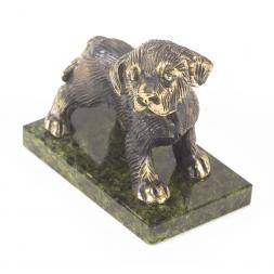 Статуэтка &amp;quot;Собачка большая №1&amp;quot; бронза змеевик