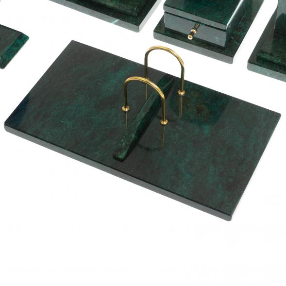 Письменный набор &amp;quot;Бюрократ&amp;quot; камень змеевик с гербом РФ 121389