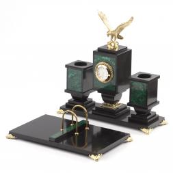 Настольный прибор из малахита &amp;quot;Горный орел&amp;quot;