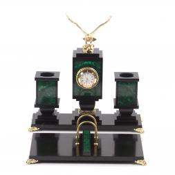 Настольный прибор из малахита &amp;quot;Горный орел&amp;quot;