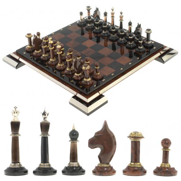 Шахматы из камня обсидиан &amp;quot;Классические&amp;quot; доска 40х40 см 122353