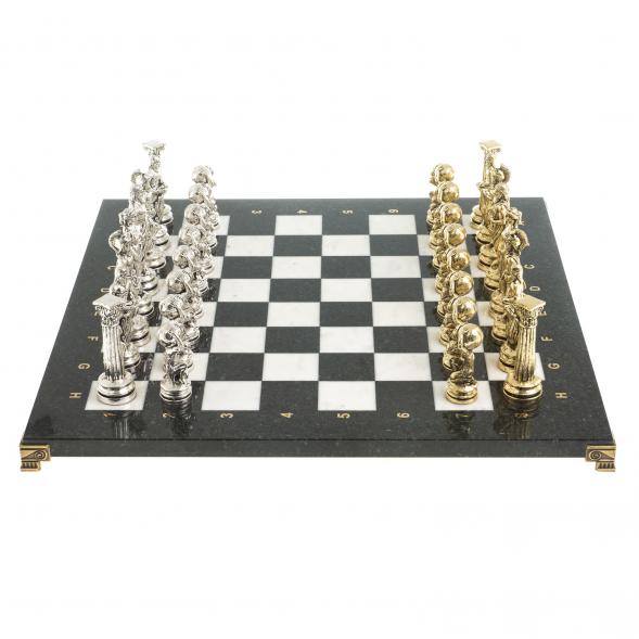 Металлические шахматы &amp;quot;Атлас&amp;quot; доска 44х44 см камень мрамор 122597