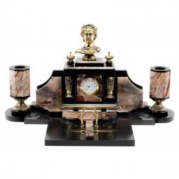 Настольный набор из яшмы и бронзы &amp;quot;Петр 1 Великий&amp;quot;