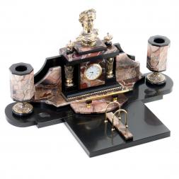 Настольный набор из яшмы и бронзы &amp;quot;Петр 1 Великий&amp;quot;