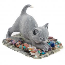 Сувенир &amp;quot;Котенок играет&amp;quot; из мрамолита