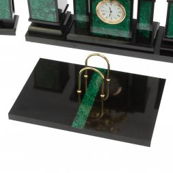 Настольный набор "Георгий Победоносец" из малахита