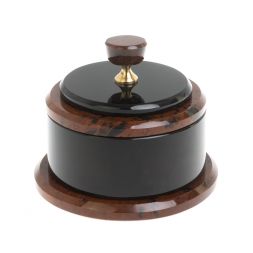 Шкатулка круглая из обсидиана 9,5х9,5х9,5 см