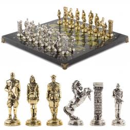 Шахматы "Великая Отечественная война" 44х44 см камень змеевик