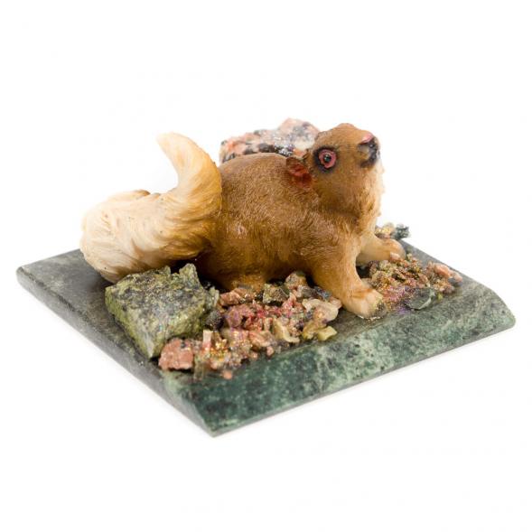 Сувенир &amp;quot;Белка&amp;quot; змеевик самоцветы 116535