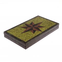 Нарды &amp;quot;Звезда&amp;quot; из камня змеевик, лемезит