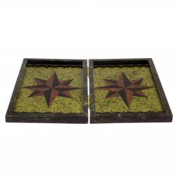 Нарды &amp;quot;Звезда&amp;quot; из камня змеевик, лемезит