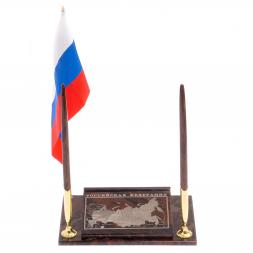 Визитница &amp;quot;Карта РФ&amp;quot; из коричневого обсидиана