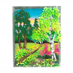 Настольное панно из камня &amp;quot;Лето&amp;quot; 7,5х10 см