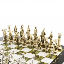 Шахматы &amp;quot;Олимпийские игры&amp;quot; доска 44х44 см мрамор змеевик фигуры металлические