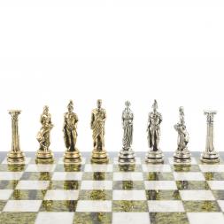 Шахматы &amp;quot;Олимпийские игры&amp;quot; доска 44х44 см мрамор змеевик фигуры металлические