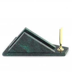 Визитница настольная с гербом России из змеевика