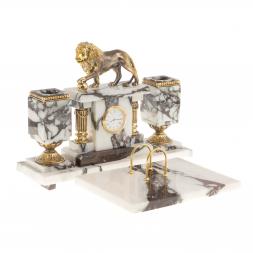 Письменный прибор &amp;quot;Лев с шаром&amp;quot; камень мрамор