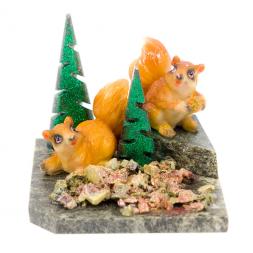 Сувенир &amp;quot;Бельчата&amp;quot; из змеевика