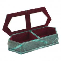 Шкатулка с двумя отделениями "Хозяйка медной горы с осенним пейзажем" 29,5х12х8 см