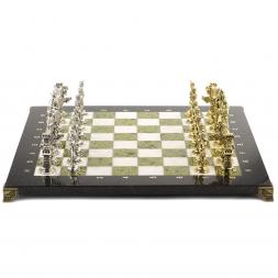 Шахматы "Отечественная война 1812 г." доска 40х40 см мрамор змеевик