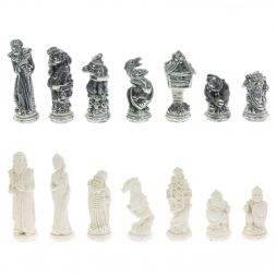 Шахматы "Русские сказки" доска 40х40 см шабровский змеевик