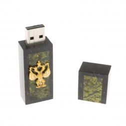 Флешка из камня змеевик с гербом РФ 32 GB