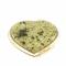Карманное зеркало &amp;quot;Сердце&amp;quot; из натурального камня змеевик цвет золото
