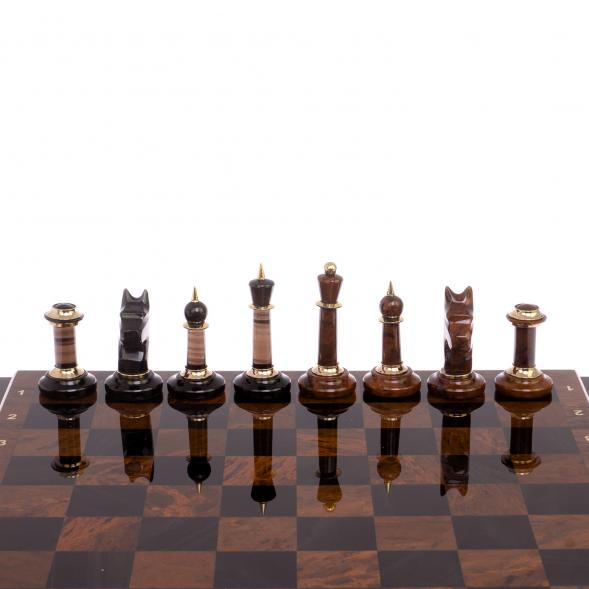 Шахматы из камня обсидиан &amp;quot;Классические&amp;quot; доска 40х40 см 126343