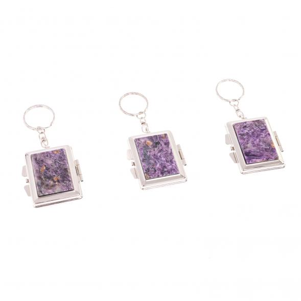 Складное зеркало брелок чароит прямоугольное 126650