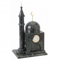 Часы "Мечеть" из змеевика малая
