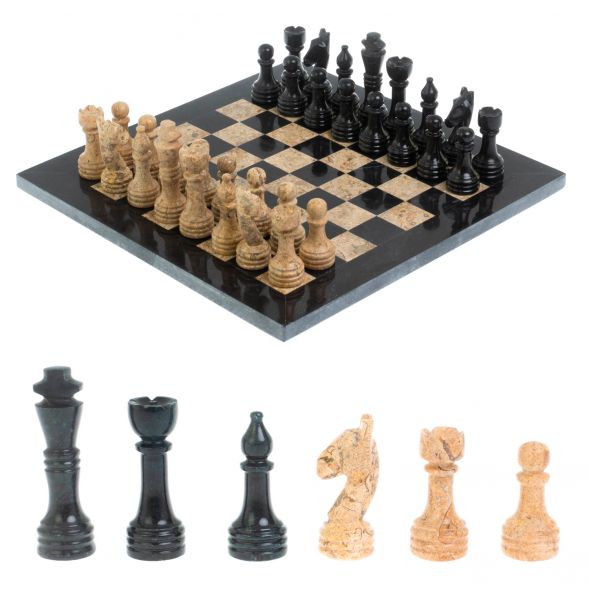 Каменные шахматы &amp;quot;Дебют&amp;quot; доска 30х30 см ракушечник 128051