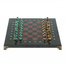 Шахматы &amp;quot;Стаунтон&amp;quot; фигуры бронза / патина 28х28 см из лемезита