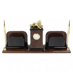 Настольный набор &amp;quot;Лев&amp;quot; из обсидиана