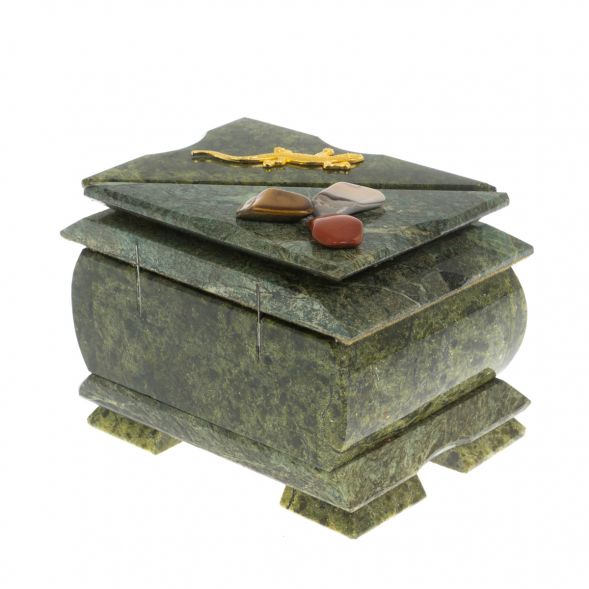 Шкатулка &amp;quot;Оригинал&amp;quot; из змеевика 11,5х8,5х8,5 см 129116